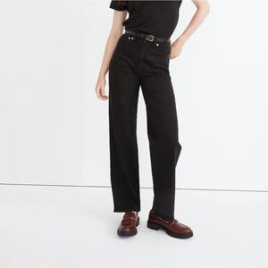 Madewell The Perfect Vintage Wide-Leg Jean 25TALL washed black